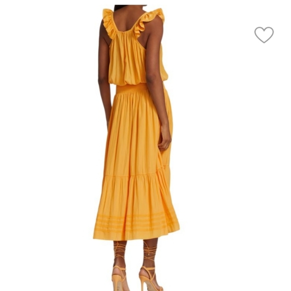 Ramy Brook Chloe Smocked‎ Midi Dress - Picture 2 of 12